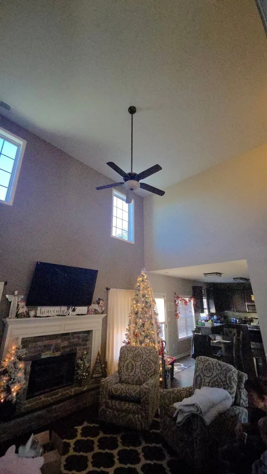 Drywall hung, finished, and painted to a level you can see.